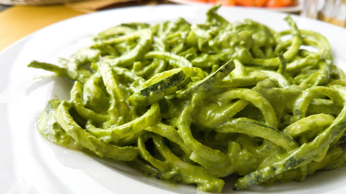 Cucumber Pasta with Pesto Sauce