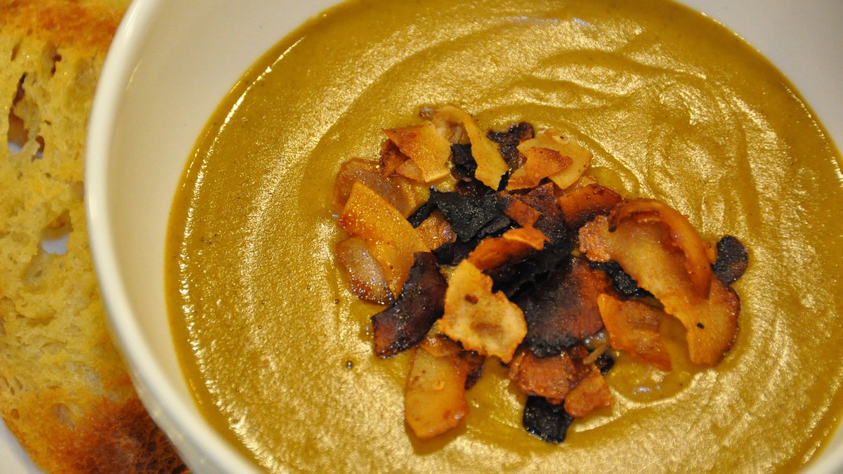 Winter Roast Soup with Coconut Bacon