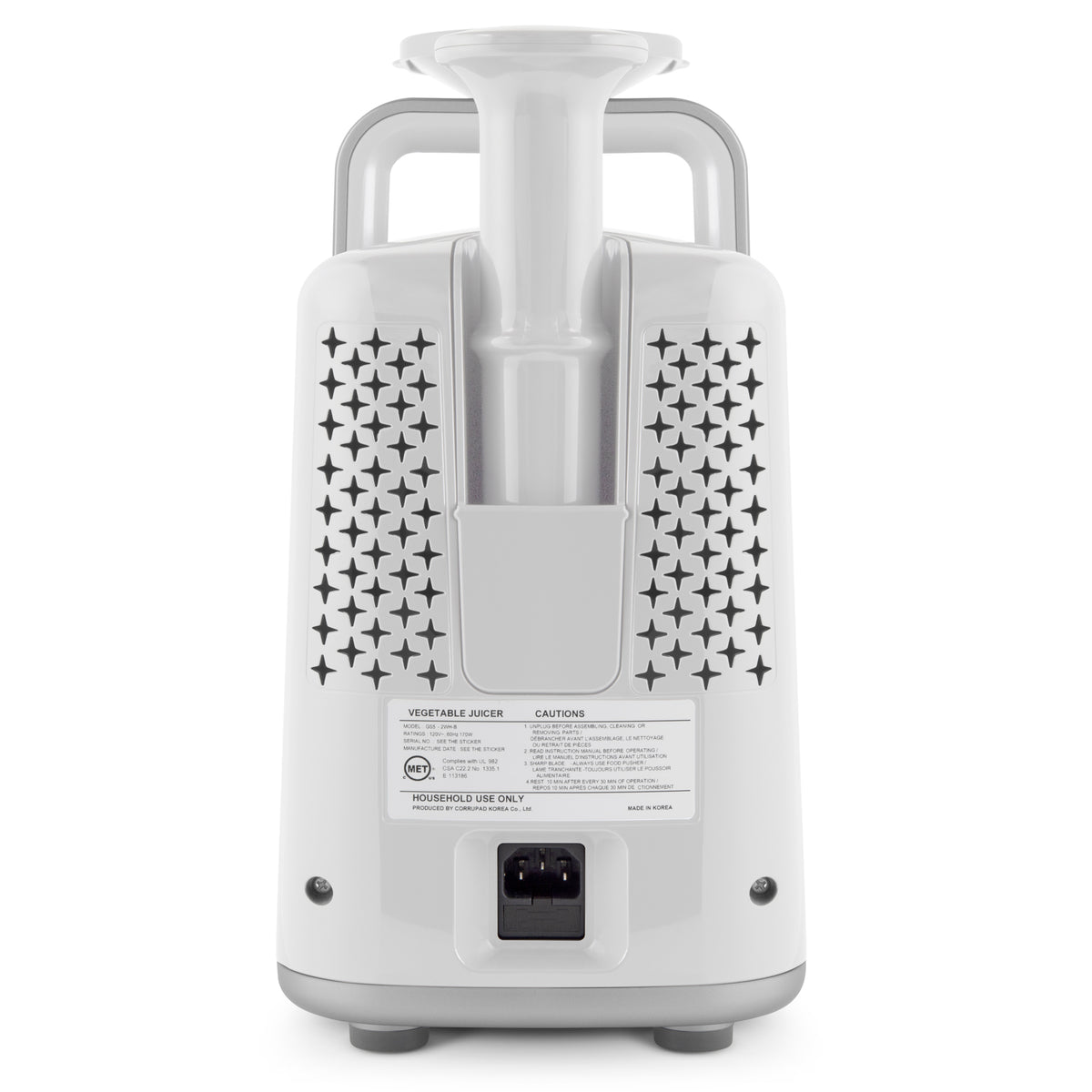 Greenstar 5 All-Stainless Steel Twin Gear Cold Press Masticating Juicer (White)