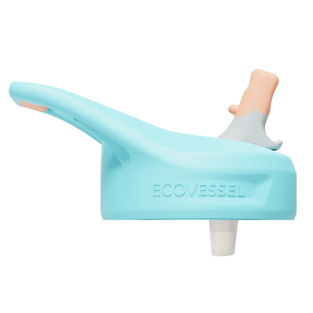 Adult & Kids Straw Lids - Light Blue with Orange Spout