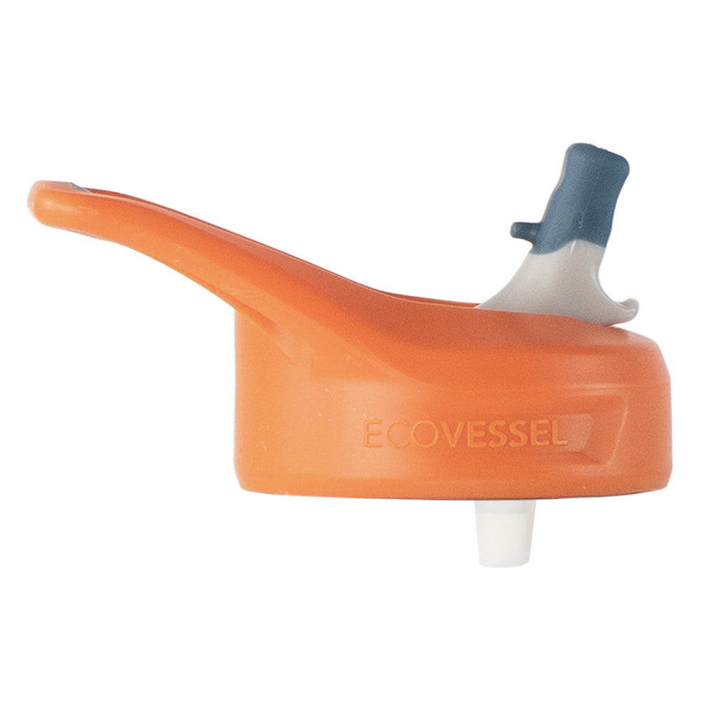 Adult & Kids Straw Lids - Orange with Navy Spout