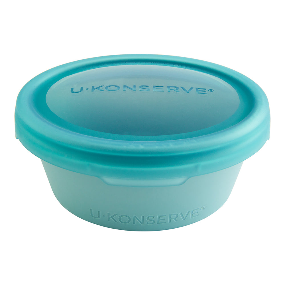Bounce Box 100% Silicone Round Food Storage Container 591ml/20oz - Seafoam