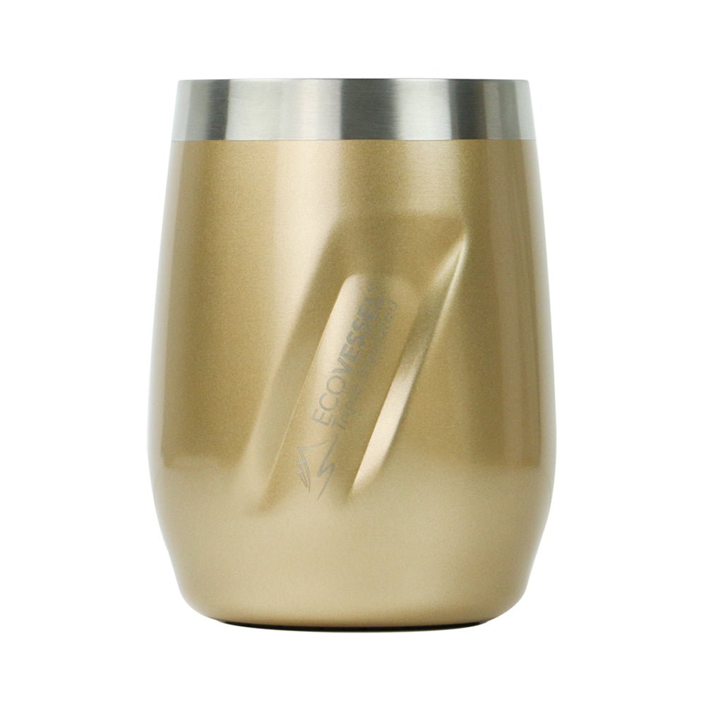 The PORT - Insulated Stainless Steel Wine & Whiskey Tumbler - 296ml (EcoVessel) - Gold Dust