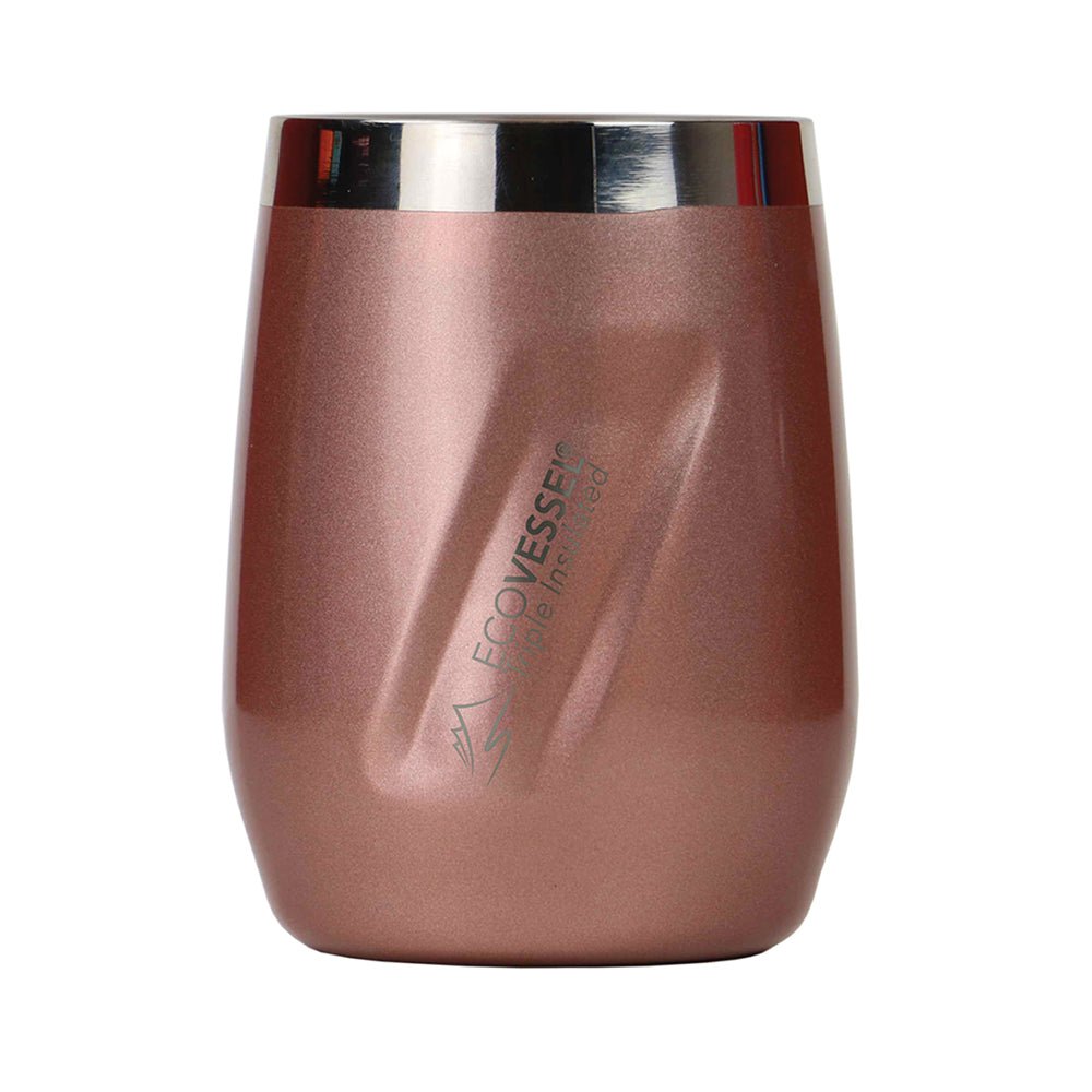The PORT - Insulated Stainless Steel Wine & Whiskey Tumbler - 296ml (EcoVessel) - Rose Gold