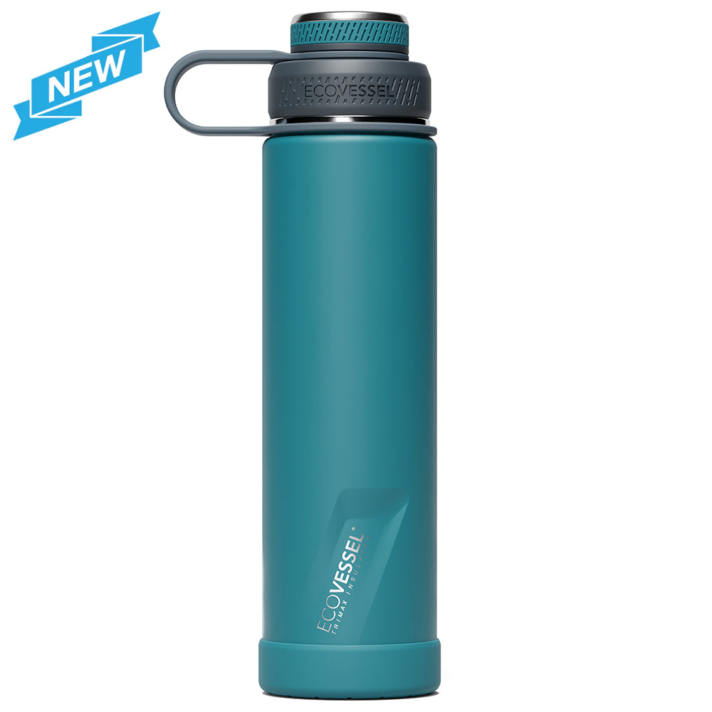 The BOULDER - TriMax Insulated Water Bottle w- Strainer - 700ml (EcoVessel) - Mountain Green