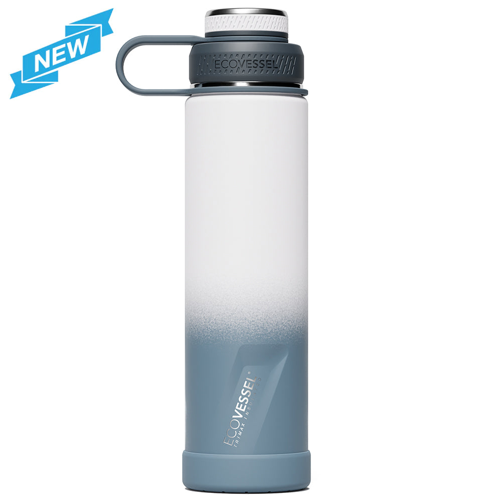 The BOULDER - TriMax Insulated Water Bottle w- Strainer - 700ml (EcoVessel) - Winter Storm