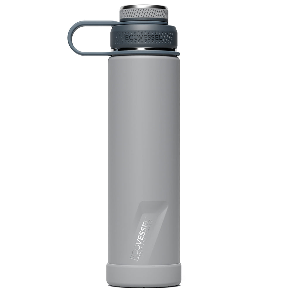 The BOULDER - TriMax Insulated Water Bottle w- Strainer - 700ml (EcoVessel) - Slate Grey