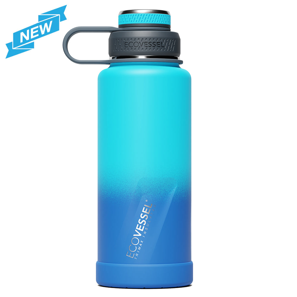The BOULDER - TriMax Insulated Water Bottle w- Strainer - 946ml (EcoVessel) - Deep Sea