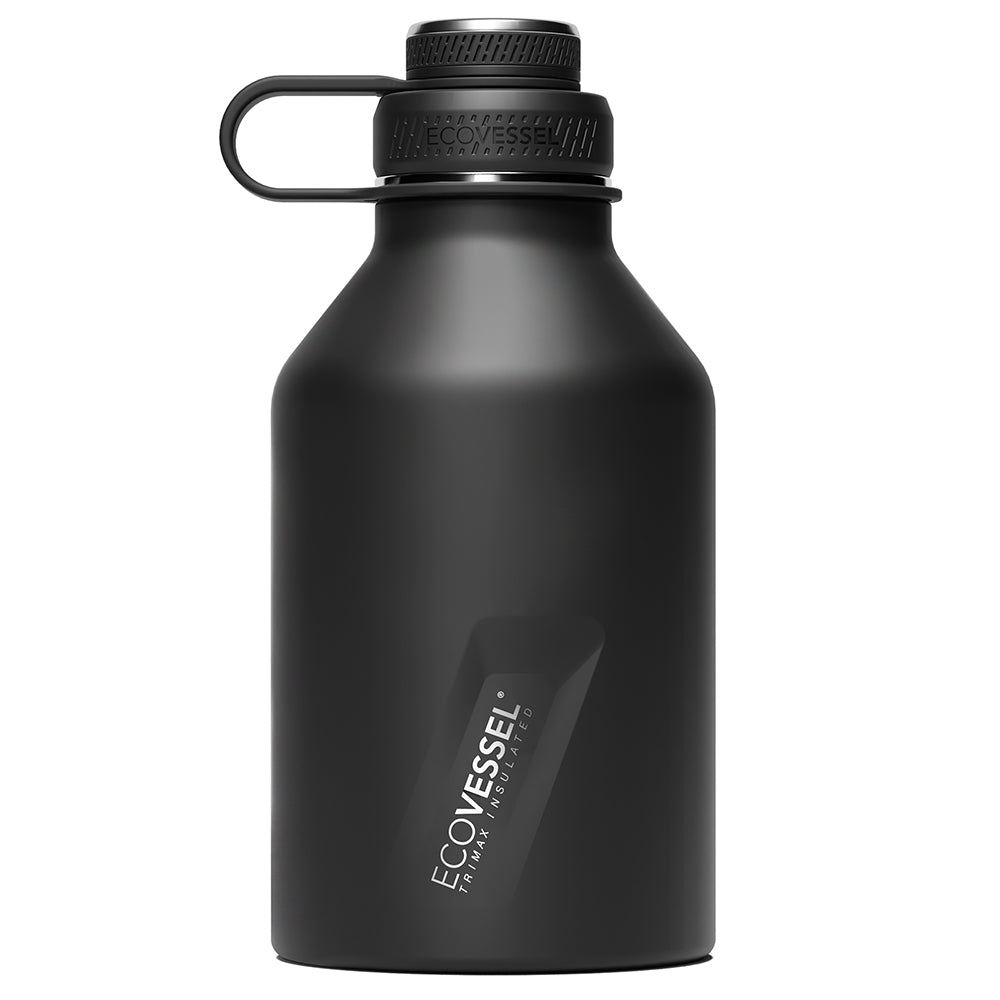 The BOSS - TriMax Insulated Growler Bottle with Infuser - 1.9L (EcoVessel) - Black Shadow