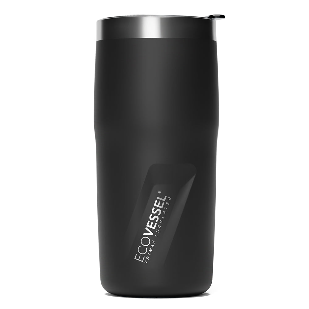 The METRO - Vacuum Insulated Stainless Steel Tumbler - 473ml (EcoVessel) - Black Shadow