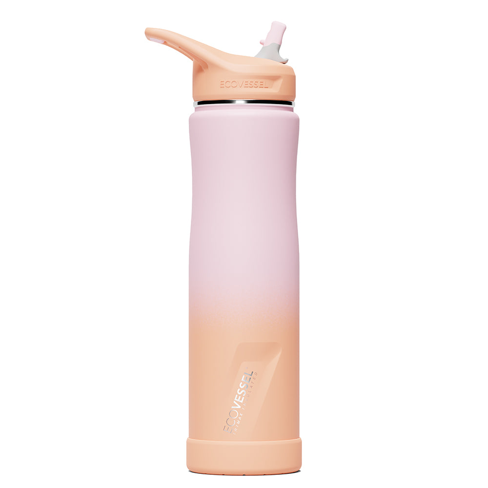 The SUMMIT - TriMax Insulated Water Bottle w- Straw - 700ml (EcoVessel) - Coral Sands