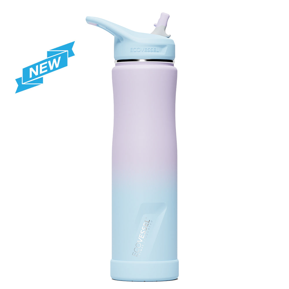 The SUMMIT - TriMax Insulated Water Bottle w- Straw - 700ml (EcoVessel) - Floral Puff