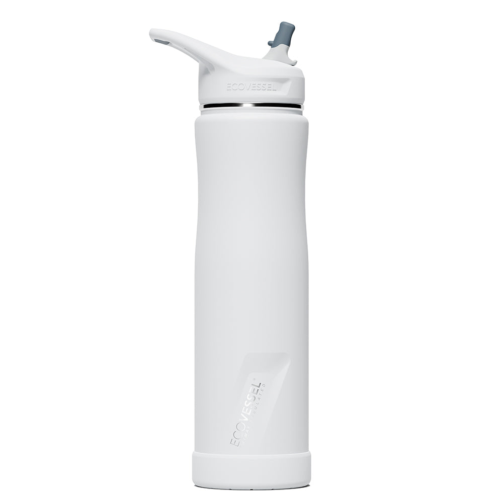 The SUMMIT - TriMax Insulated Water Bottle w- Straw - 700ml (EcoVessel) - White Out