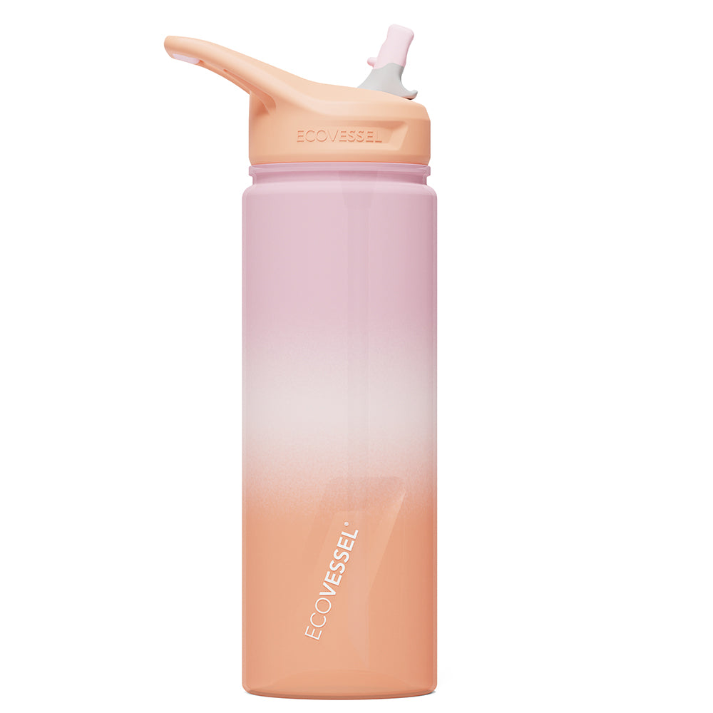 The TRITAN - BPA Free Sports Water Bottle w- Straw - 700ml (EcoVessel) - Coral Sands