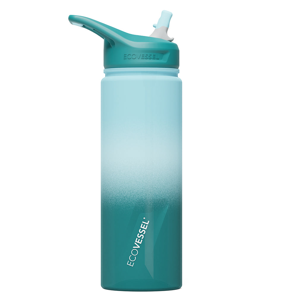 The TRITAN - BPA Free Sports Water Bottle w- Straw - 700ml (EcoVessel) - Forest Horizon
