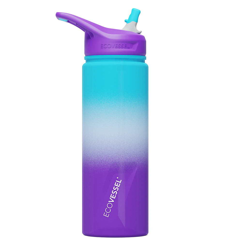 The TRITAN - BPA Free Sports Water Bottle w- Straw - 700ml (EcoVessel) - Lavender Fields