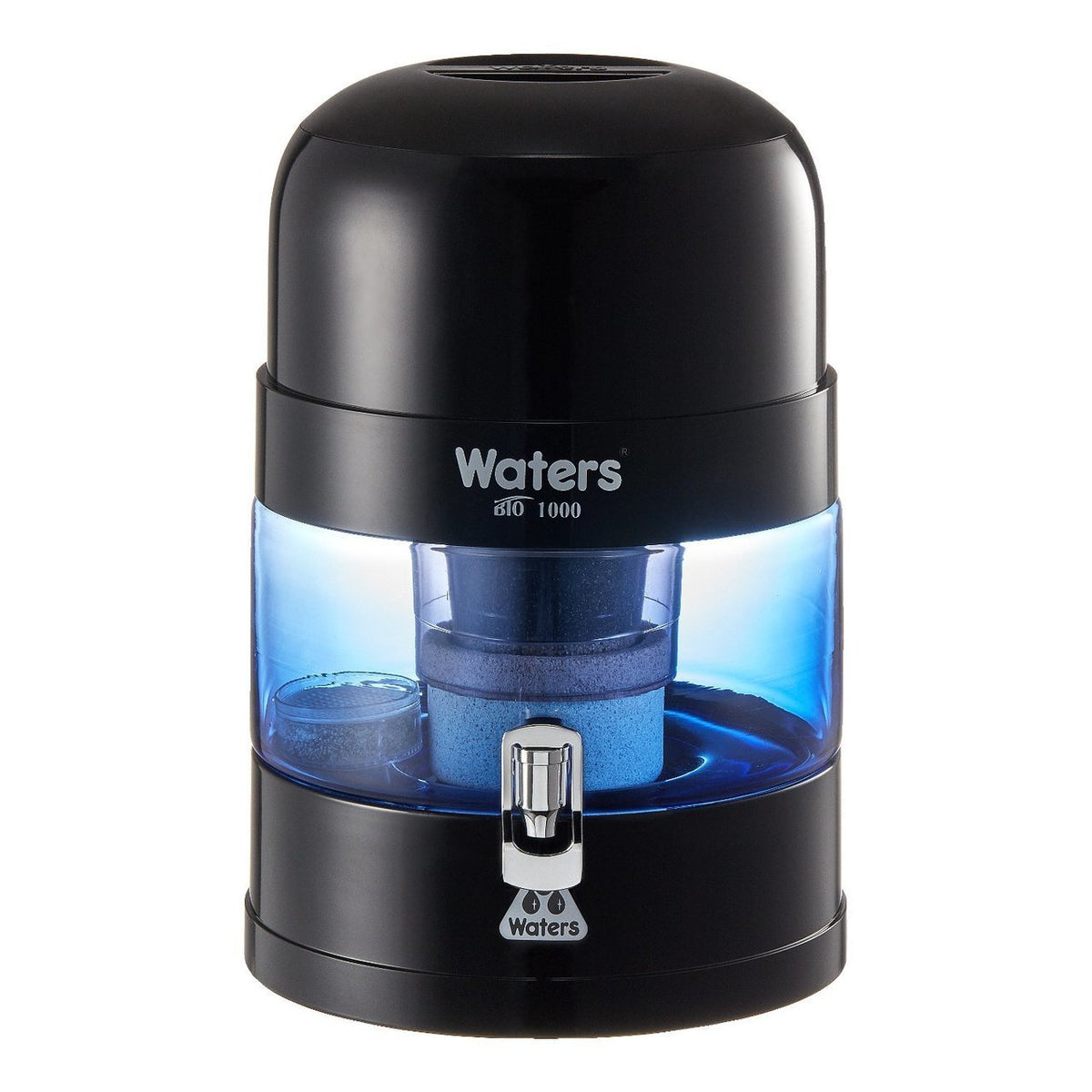 Waters Co BIO 1000 10L Bench Top Water Filter with 99.99% fluoride removal - Black