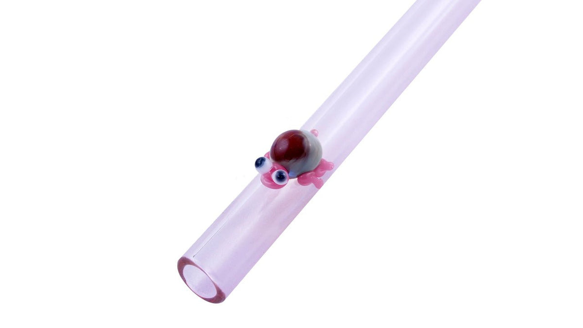 Raw Blend Designer Straws Straight - Turtle - Pink Turtle on Pink