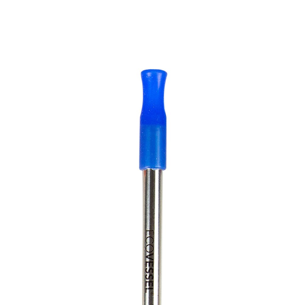 Stainless Steel Set of 2 Straws W- Silicone Tips & Cleaning Brush (EcoVessel)