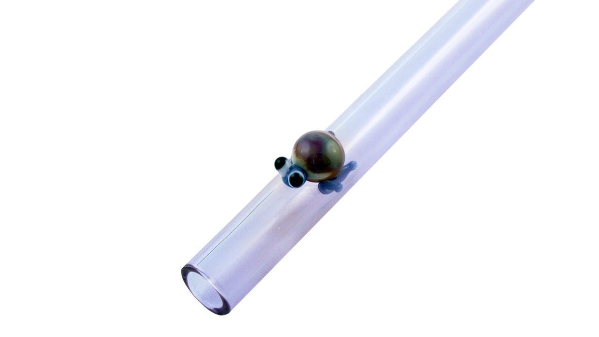 Raw Blend Designer Straws Straight - Turtle - Purple Turtle on Purple