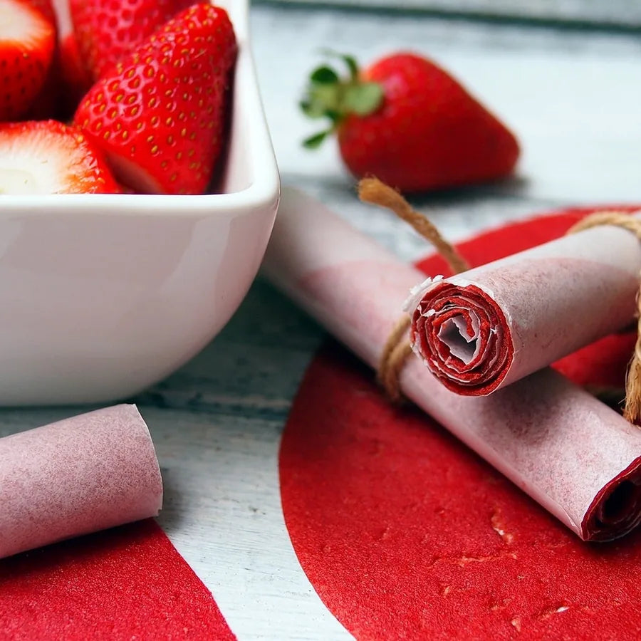 Homemade strawberry fruit roll-ups