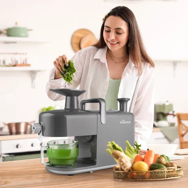 Juicing leafy greens with a Greenstar juicer