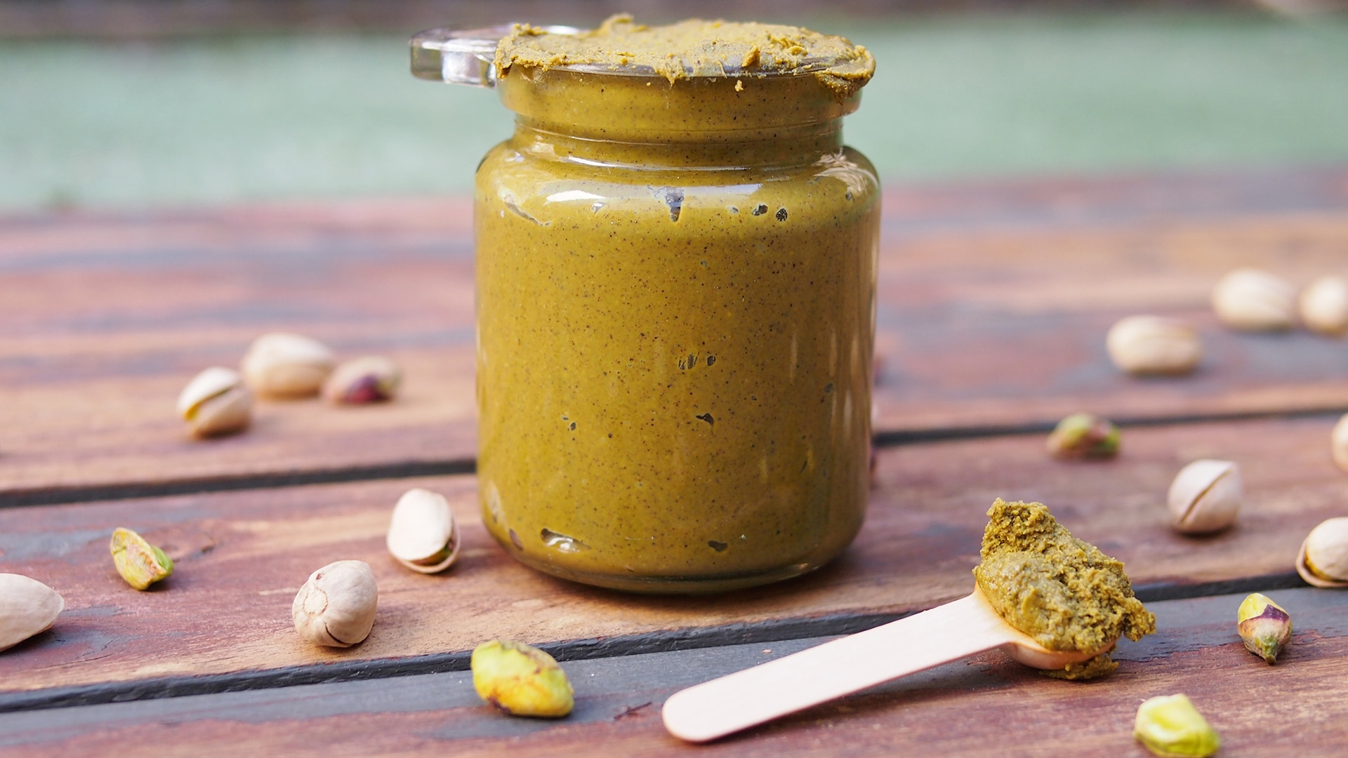 Image of homemade Pistachio Butter in a jar
