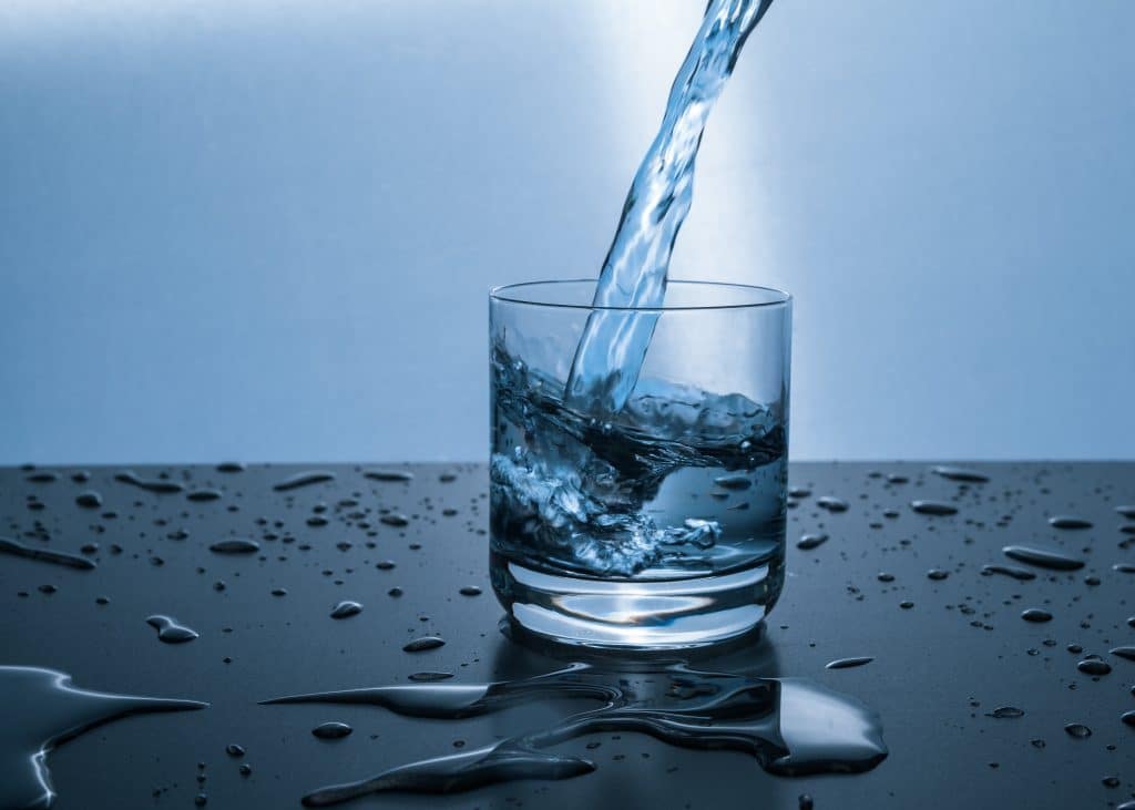 Glass of purified water